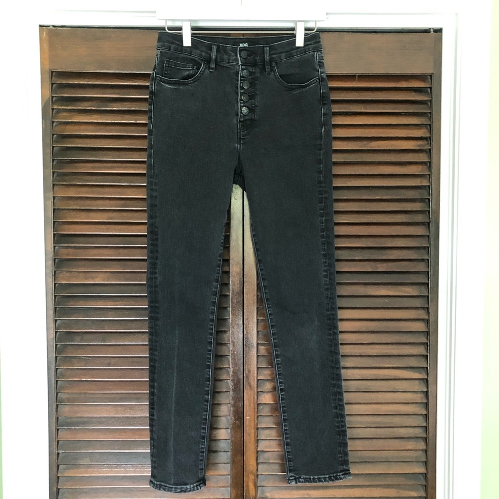 BDG High Waisted Black Denim Jeggings Size 28
